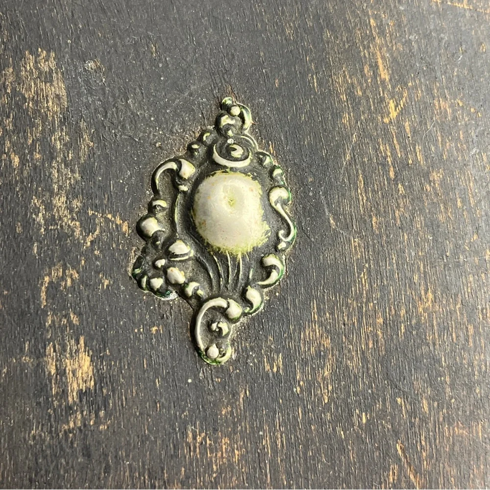 Vintage Wooden and Silver Vanity Hand Mirror Rustic Victorian Decor